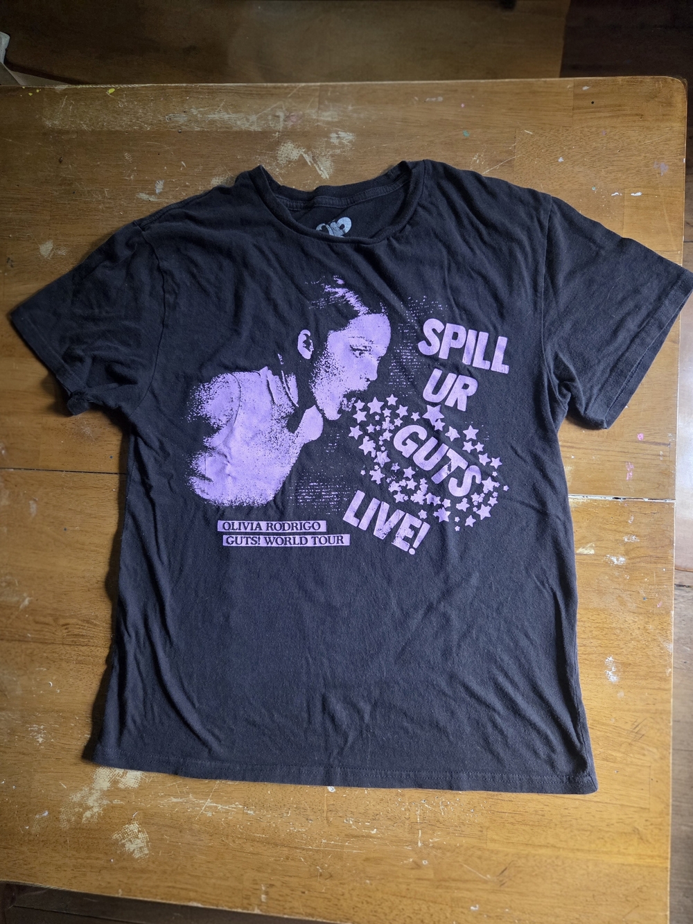 Olivia Rodrigo Black & Purple 'Spill Ur Guts' Tour Tee